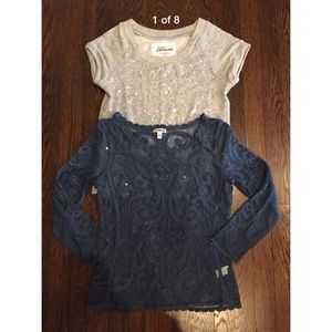 Express Embellished Sweater & Blouse Bundle (XS)